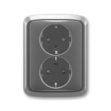 5512A-3459 S2 Double socket outlet with earthing contacts, shuttered