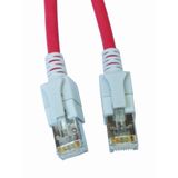 LED Patchcord RJ45 shielded, Cat.6a 10GB, LS0H, red, 7.0m