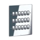 Front plate Synergy -18 Grid module -3x3 gang -authentic brushed stainless steel