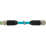 M12 male 0°/M12 fem. 0° A-cod. TPE 4x2x24AWG SF/UTP CAT5e bu . CM 5m