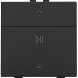 Single audio control with LEDs for Niko Home Control, piano black coat