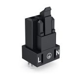 Socket for PCBs straight 3-pole black