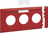 Frontplate 3-gang socket BR 100 LF red