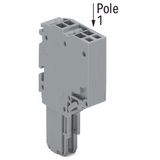 2-conductor female connector;1.5 mm²;2-pole;gray