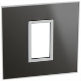 French and German standard plate square version 1 module - reflective black