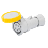 STRAIGHT CONNECTOR HP - IP66/IP67/IP68/IP69 - 2P+E 16A 100-130V 50/60HZ - YELLOW - 4H - FAST WIRING