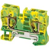 SPRING TERMINAL, PROTECTIVE EARTH, 2 POINTS, 10MM², GREEN-YELLOW