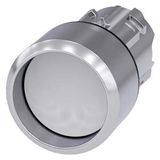 Pushbutton, 22 mm, round, metal, shiny, white, Front ring, high, momentary 3SU1050-0CB60-0AA0-Z Y12