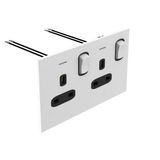 Art d'Arnould - 2 gang BS socket 13A-250V double pole switch with power indicator Epure - Satin White