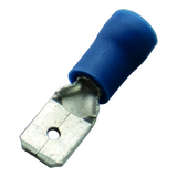 Flat pin 1.5-2.5/6.3x0.8 blue insulated Nylon