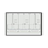 Meter box insert 1-row, 3 meter boards / 9 Modul heights