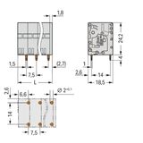 PCB terminal block 6 mm² Pin spacing 7.5 mm gray