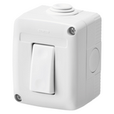 PROTECTED ENCLOSURE COMPLETE WITH SYSTEM DEVICES - WITH ONE-WAY SWITCH 2P 16 AX - IP40 - GREY RAL 7035