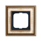 1721-846 Cover Frame Busch-dynasty® antique brass decor ivory white