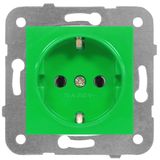 Socket outlet, green color, cage clamps