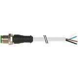 M12 male 0° A-cod. with cable PUR 4x0.34 gy UL/CSA+drag ch. 5.5m