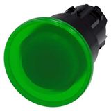 Illuminated mushroom pushbutton, 22 mm, round, plastic, green, 40 mm,…3SU1001-1BA40-0AA0-Z X90