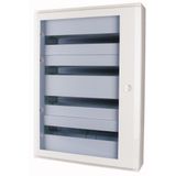Complete surface-mounted flat distribution board with window, white, 33 SU per row, 5 rows, type C
