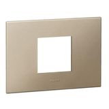 Italian / US standard plate Arteor square version 2 modules - champagne