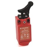 Allen-Bradley, 440P-COHB12E, Safety Limit Switch, 22mm Plastic, Offset Hinge, 2 N.C., 1 N.O., BBM, 1/2 in NPT Conduit