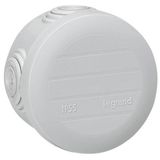 Round junction box - Ø60 mm, th. 40 mm - snap closure - gray