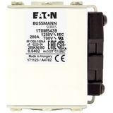 Fuse-link, high speed, 280 A, AC 1250 V, size 2, 61 x 77 x 81 mm, aR, IEC, UL, single indicator