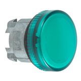 Harmony XB4, Pilot light head, metal, green, Ø22, plain lens for integral LED