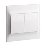 Belanko S - 2 gang push button - 6A - White