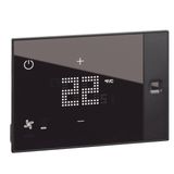 Ux One 24V touch screen thermostat for hotel room heating and air conditioning management surface-mounted version - black