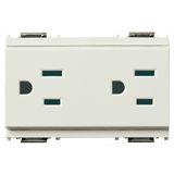 Two 2P+E15A127V USA SICURY outlets white