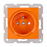 Pin socket outlet with safety shutter, cage clamps, orange