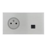 Art d'Arnould universe Epure 2P+E power socket and RJ45 socket - brushed steel