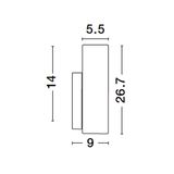 Sandy Black Aluminium & Opal Glass LED E14 1x5 Watt 230 Volt IP44 Bulb Excluded L: 5.5 W: 9 H1: 14 H2: 26.7 cm