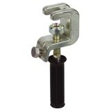 Universal clamp with insulated handle f. Fl/Rd -30mm and fixed ball po