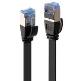 10m Cat.6A U/FTP Flat Network Cable, Black RJ45, M/M, 500MHz, copper, 32AWG