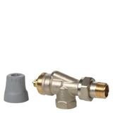 VUN215 - Reverse angle radiator valve, NF, 2-pipe system, PN10, DN15, kvs 0.13...0.77