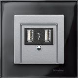 Central plate with square opening, aluminium, System M