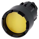 Pushbutton, 22 mm, round, plastic, yellow, Front ring, raised, castellated 3SU1000-0DB30-0AA0-Z Y11