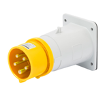 STRAIGHT FLUSH MOUNTING INLET - IP44 - 3P+N+E 32A 100-130V 50/60HZ - YELLOW - 4H - SCREW WIRING