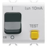 RESIDUAL CURRENT BREAKER WITH OVERCURRENT PROTECTION - C CHARACTERISTIC - CLASS A - 1P+N 6A 230Vac 10mA - 2 MODULES - GLOSSY WHITE - CHORUSMART