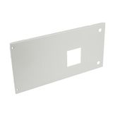 Metal faceplate XL³ 4000 - DPX 630 draw-out+elcb - horizontal - hinges and locks