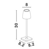 Sandy Rust Brown Die-Casting Aluminium & Acrylic LED 2 Watt 207Lm 3000K IP54 Beam Angle 62O DC 5 Volt Switch On/Off USB Wire D: 8 H: 30 cm