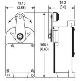 Allen-Bradley, 801-ASC25, 801 General Purpose Limit Switch, Roller Lever Type, Snap Action, Spring Return, Type 3 Housing Style, Arrangement C