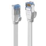 0.3m Cat.6A U/FTP Flat Network Cable, White RJ45, M/M, 500MHz, copper, 32AWG