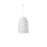 White Rattan  White Fabric Wire & Base  LED E27 1x12 Watt 230 Volt  IP20 Bulb Excluded   D: 40.5 H1: 58.5 H2: 250 cm Adjustable height