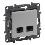 Double RJ45 socket Niloé Step category 6 UTP aluminium