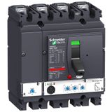 circuit breaker ComPact NSX100F, 36 kA at 415 VAC, MicroLogic 2.2 trip unit 100 A, 4 poles 4d