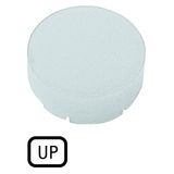 Button lens, raised white, UP