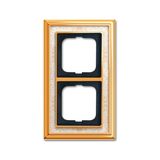 1722-836 Cover Frame Busch-dynasty® polished brass decor ivory white