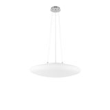 Opal Glass  Satin Metal Base  Chrome Aluminium  LED E27 3x12 Watt 230 Volt  IP20 Bulb Excluded  D: 50 H: 110 cm Adjustable height